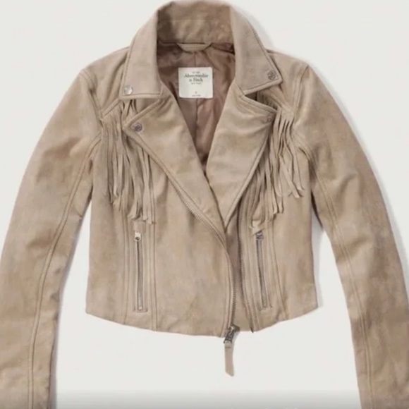 Abercrombie & Fitch Fringe Vegan Suede Jacket - Picture 1 of 6